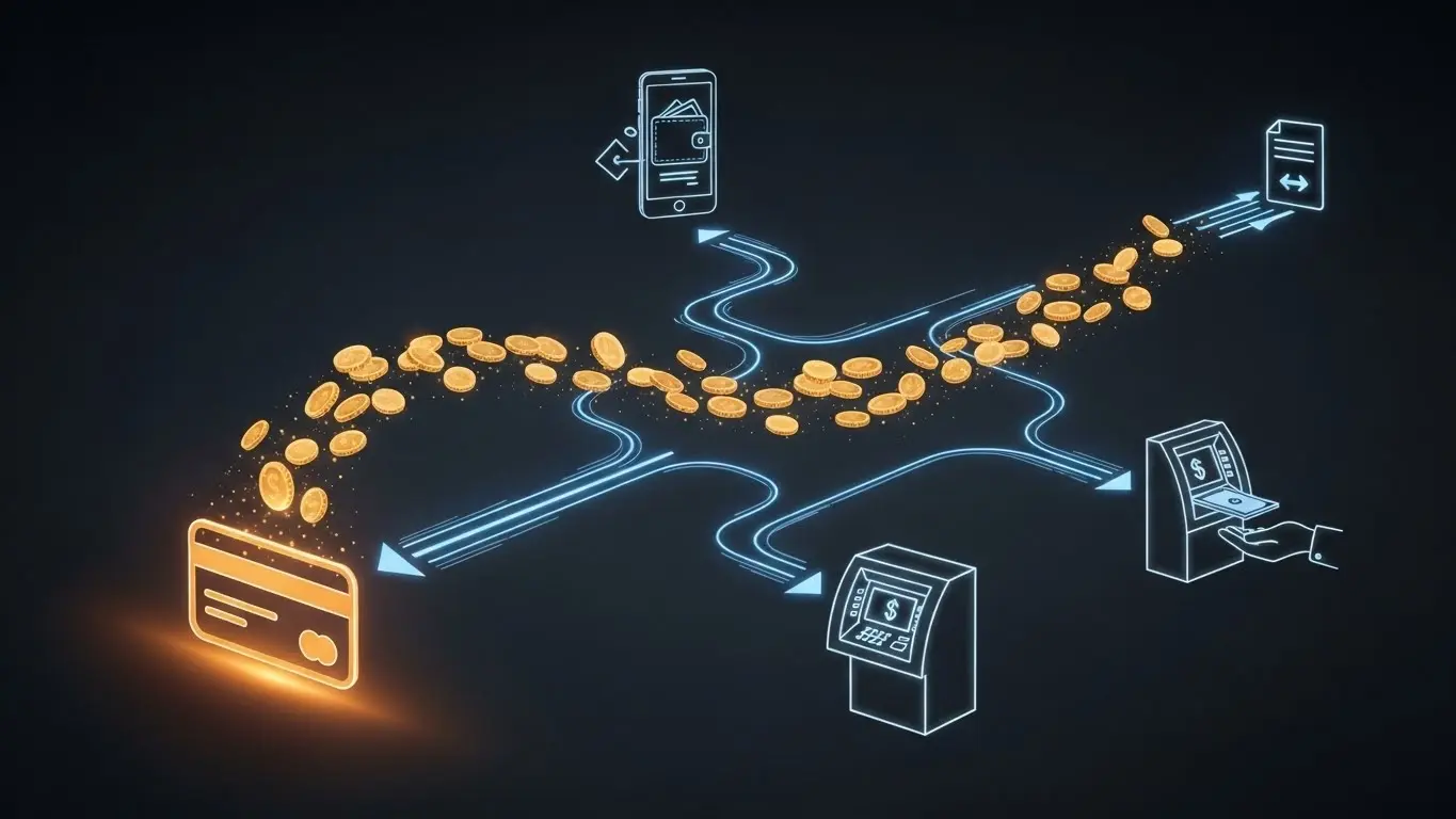 카드 현금화 관련 안전한 거래 프로세스를 보여주는 다이어그램