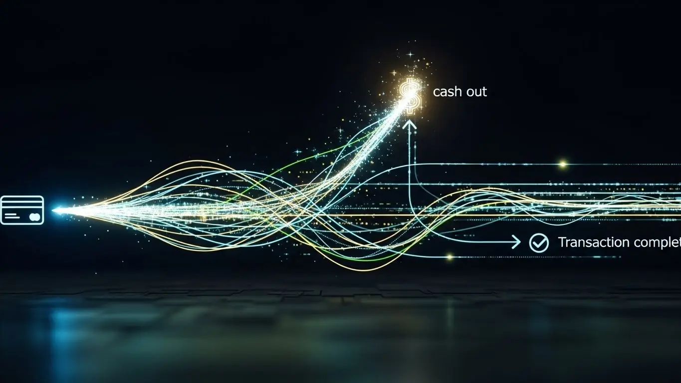 신용카드 현금화 관련 안전한 거래 프로세스를 보여주는 다이어그램